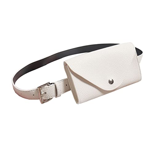 PartyKindom Beige Mini Gürteltasche Damen Handytasche Envelope Stil Kleine Bauchtasche Vielseitig für Schlüssel Lippenstift und Ausweis Organizer mit Abnehmbarem Gürtel von PartyKindom