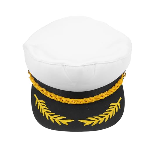 PartyKindom Bequeme Matrosenmütze mit Flachem Oberteil für Nautische Partys Kostüme und Cosplay Unisex Yacht Hut Vielseitiger Farbgestaltung von PartyKindom