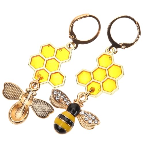 PartyKindom Baumelnde Bienenohrringe Aus Metall Hypoallergen Hängend Für Frauen Bienen Schmuck Süße Tropfenohrringe Für Hochzeit Geburtstag Weihnachten von PartyKindom