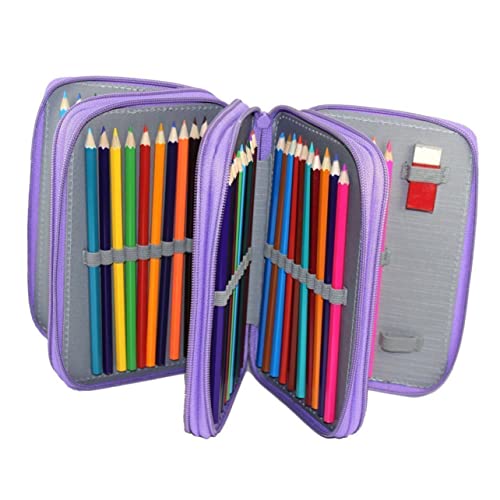PartyKindom Bleistifttasche Mit Fächern Stiftehalter-Organizer Aus Nylon Federmäppchen Mit Reißverschluss Für Schule Kunst Und Reisen Inklusive Fach Für Radiergummi Und Anspitzer von PartyKindom