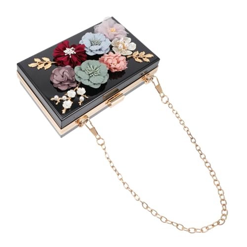 PartyKindom Blumen Abendtasche Mode Clutch Tasche Kleine Quadratische Tasche Hochzeitstasche Abendtasche Für Umhängetasche Crossbody Schlüssel Handy Kosmetik von PartyKindom