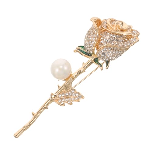 PartyKindom Blumenbrosche für Damen Rosenbrosche mit Perlen Hochwertiges Accessoire für Jacken und Kleidung für zu Feiertagen und Anlässen von PartyKindom