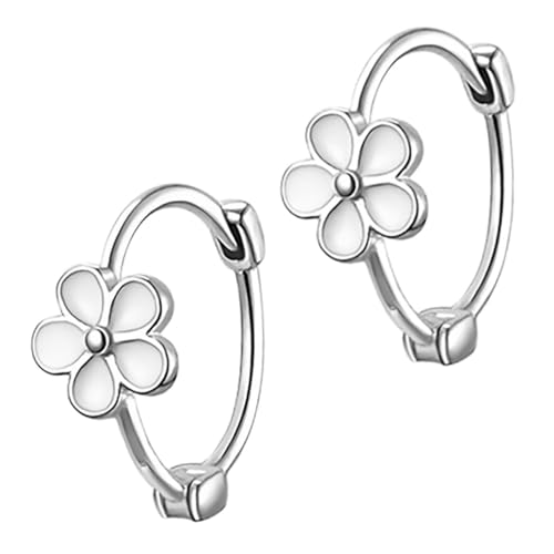 PartyKindom Blumige Damen Creolen Ohrringe Leichtes Langlebiges Design für Alltag und Party Minimalistischer Schmuck Stilvolle Flower Hoops für Teenager und Frauen von PartyKindom