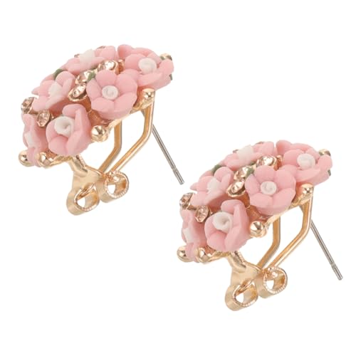 PartyKindom Blumige Ohrstecker Damen Leicht und Komfortabel Keramik Blumenohrringe in Hellrosa Vielseitiger Schmuck für Alltag und Geschenke Einfache und Moderne Ohrstecker für Frauen und von PartyKindom