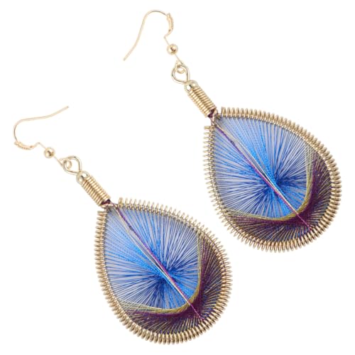 PartyKindom Bohemische Ohrhänger Ethnische Ohrringe Handgeflochtene Quaste Langlebig und Leicht Modischer Schmuck für Damen zu Geburtstag und Feiertagen Saphirblau von PartyKindom