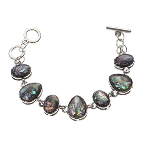 PartyKindom Boho Armband Damen Vintage Abalone Muschel Perlen Armband Bunt Verstellbar Ring Verschluss Modisch Wristband Schmuck von PartyKindom