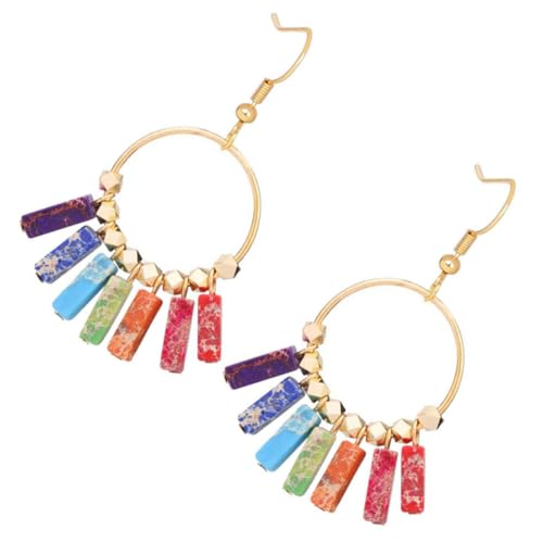 PartyKindom Boho Ohrringe Türkisfarbene Knopf Ohrhänger Ohrschmuck Für Mädchen Bunt von PartyKindom