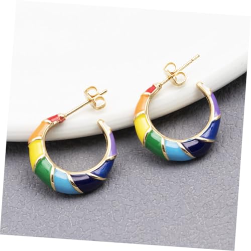 PartyKindom Boho Ohrstecker Damen Farbenfroh Modisch Regenbogen Ohrschmuck Leicht für Frauen Mädchen Geschenk Geburtstag Schmuck von PartyKindom