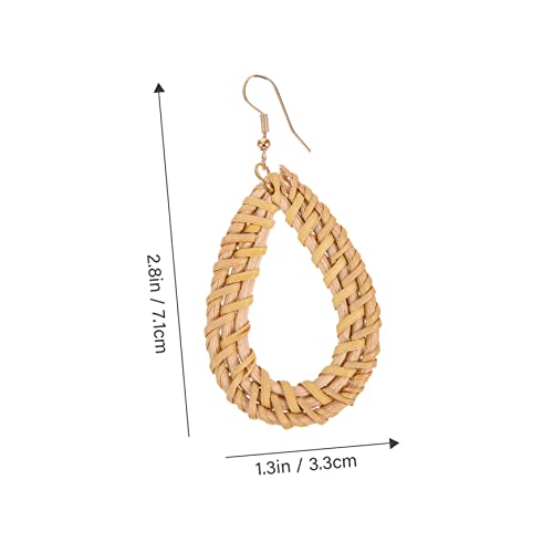 PartyKindom Boho Rattan Ohrhänger Damen Leicht Gewebt Handgefertigt Ethno Schmuck Strand Party Schmuck von PartyKindom