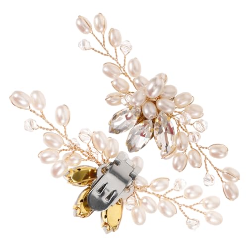 PartyKindom Braut Schuhclips mit Funkelnden Perlen Handgefertigte Hochzeitsschmuck Damen Schuhanhänger Abnehmbare Schuhverzierung für Besondere Anlässe von PartyKindom