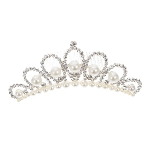 PartyKindom Braut Tiara mit Perlen Design Legierung Haarschmuck Diadem für Damen Hochzeit und Party Modisch Langlebig Vielseitig Einsetzbar von PartyKindom