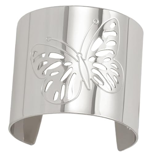 PartyKindom Breiter Damen Armreif mit Filigranen Schmetterlingsmotiv Leichtes Offenes Manschetten Armband Modisches Schmuckstück für Hochzeit Geburtstag Valentinstag und Festliche Anlässe von PartyKindom