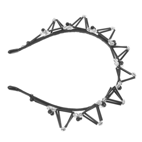PartyKindom Breiter Schwarzer Haarreif mit Strasssteinen Geometrisches Dreieck Design Leichter Damen Haarschmuck für Alltag Party und Styling Modisches Bequemes Stirnband von PartyKindom