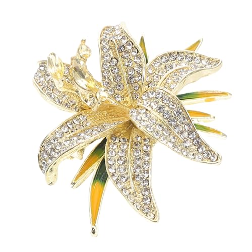 PartyKindom Elegante Blumenbrosche Mit Strass Lilienmuster Schmuck-anstecknadel Für Damen Kleidung Taschen Rucksäcke Formelle Und Legeren Anlässe von PartyKindom