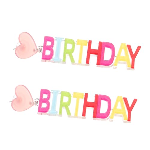 PartyKindom Bunte Geburtstags Ohrringe aus Leichte Damen Statement Ohrhänger mit Buchstaben Design Allergiefreundlich Modisch für Party Sommer Dating und Geschenkideen von PartyKindom