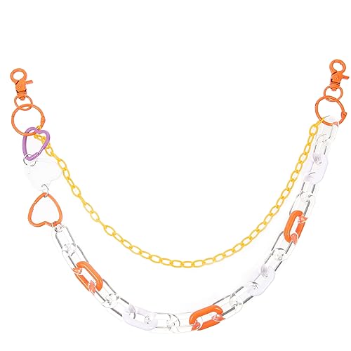 PartyKindom Bunte Herz Kettenanhänger für Hose Damen Herren Robuste Jeans Kette mit Punk Stil Modisches Hosenzubehör für Alltag und Party Auffällige Gürtelkette mit Einzigartigem Design von PartyKindom