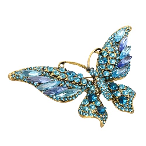 PartyKindom Butterfly Brosche Pin für Damen Hochwertige Anstecknadel mit Funkelnden Strasssteinen Farbige Brosche für Kleidung Schals und Kostüme für Besondere Anlässe und Tägliches Tragen von PartyKindom
