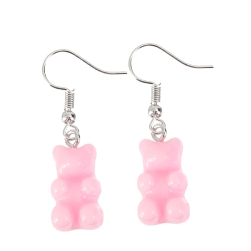 PartyKindom Candy Farbige Ohrhänger mit Niedlichem Bären Anhänger Kreative und Stilvolle Damen Ohrringe Einzigartige Schmuckstücke für Mädchen Leicht Anzuziehen und Modisch und für Alltag von PartyKindom