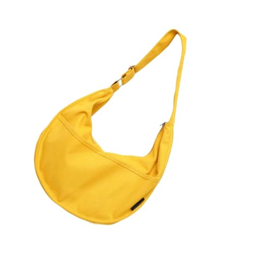 PartyKindom Canvas Schultertasche Damen Große Umhängetasche Aus Langlebigem Canvas Leichte Crossbody Bag Für Alltag Shopping Schule Reise In Gelb von PartyKindom