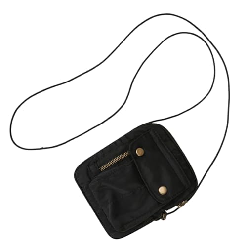 PartyKindom Canvas Schultertasche Damen Verstellbar Kleine Crossbody Bag Modische Handtasche Schwarz Leichte Umhängetasche Für Alltag Kosmetik Und Geldbörse von PartyKindom