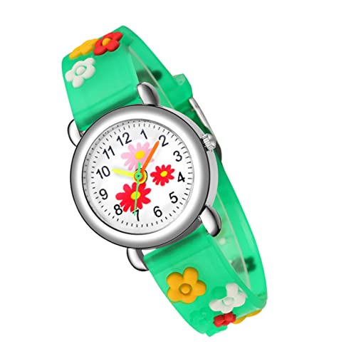 PartyKindom Cartoon Uhr mit Blumenmuster Relief Armbanduhr für Schüler Strapazierfähiges Silikonarmband für Geburtstage und Kinderfeste Grün PartyKindom Cartoon Uhr mit Blumenmuster Relief Armbanduhr für Schüler Strapazierfähiges Silikonarmband für Geburtstage und Kinderfeste Grün von PartyKindom