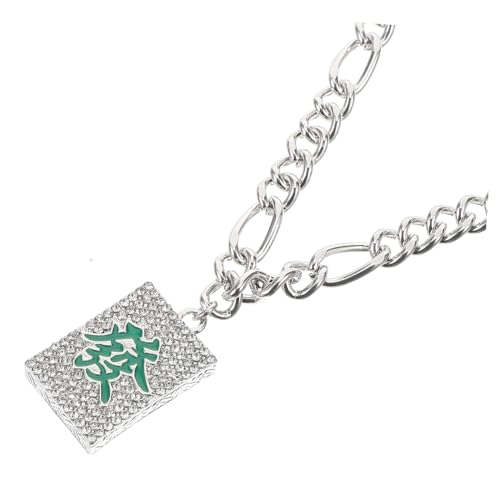 PartyKindom Chinesische Halskette mit Mahjong Anhänger Herren Kette mit Elegantem Kollier Einzigartiges Design Leicht und für Alltag Party und Reisen Geeignet von PartyKindom