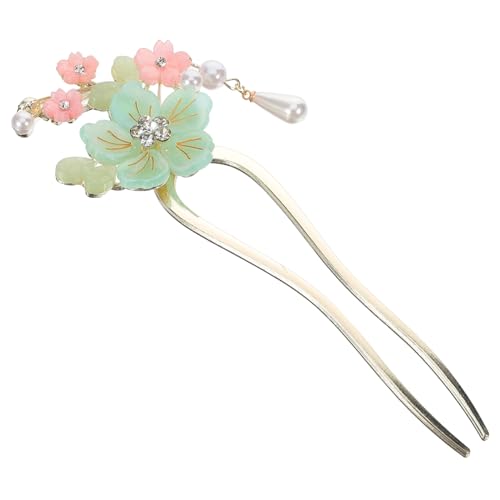 PartyKindom Chinesischer Haarschmuck Haarnadel mit Glasurblume Tassel Haarstab für Lange Haare Förmiger Haarnadel Stil Handgefertigte Retro Haarspange für Damen und Teenager Geeignet für von PartyKindom