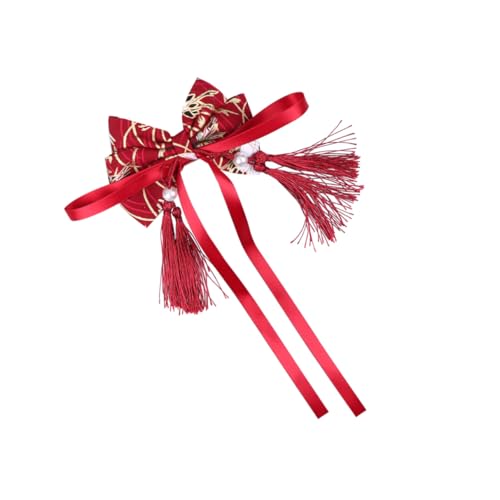 PartyKindom Chinesischer Stil Haarschmuck Haarklammer mit Schleifenform und Quaste Festlicher Kopfschmuck für Mädchen zum Chinesischen Neujahr von PartyKindom