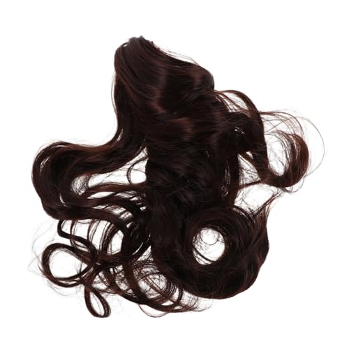 PartyKindom Claw Clip Ponytail Extension Dunkelbraun Lockige Synthetische Haarverlängerung Natürlicher Look Für Frauen Alltag und Events Einfaches Anbringen Komfortables Haarteil von PartyKindom