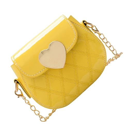 PartyKindom Crossbody Tasche PU Niedliche Kleine Umhängetasche für Mädchen Schultertasche Gelb Leicht Kompakt für Alltag Party und zu Kinderfesten von PartyKindom