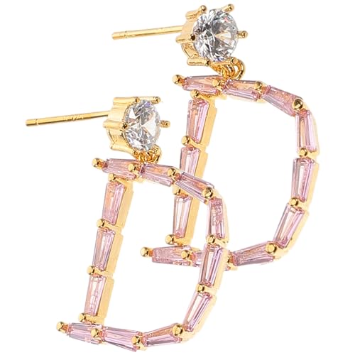 PartyKindom D form Ohrringe Damen Zirkonia Buchstaben Ohrstecker Modisch Leicht Minimalistisch Schmuck für Alltag und Party von PartyKindom