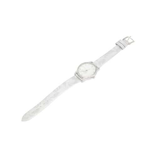 PartyKindom Damen Armbanduhr mit Weißem Zifferblatt und Silbernem Lederband Leichte Elegante Quarzuhr für Mädchen und Frauen Modische Zarte Uhr als Geschenk für Alltag und Business von PartyKindom