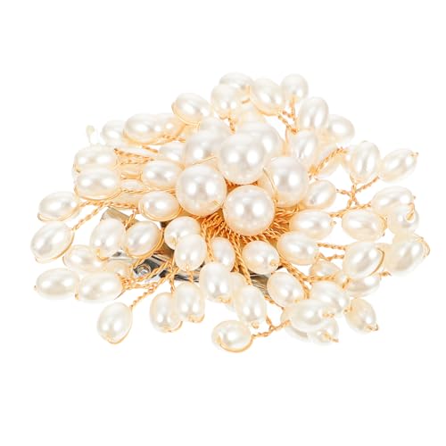 PartyKindom Damen Brosche mit Perlen Leichte Anstecknadel Stilvoller Haarschmuck für Hochzeit Braut und Festliche Anlässe Tragbar und Komfortabel Modisches Accessoire für Kleider und Schals von PartyKindom