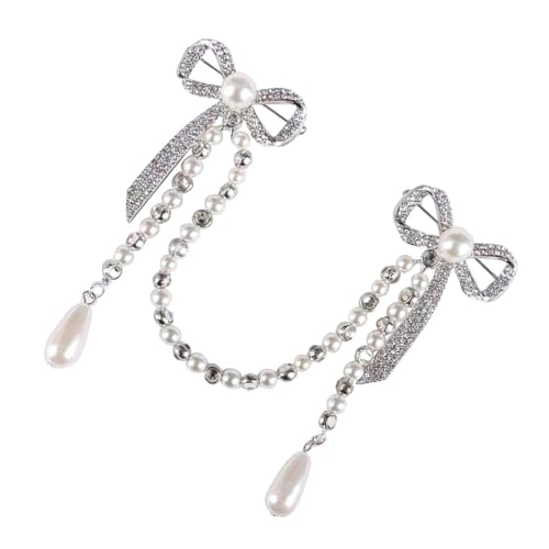 PartyKindom Damen Brosche mit Perlen und Glitzernder Legierung Schmetterlings Kette Kreativer Brustpin für Kleidung Hochzeiten Partys und Alltagslook von PartyKindom