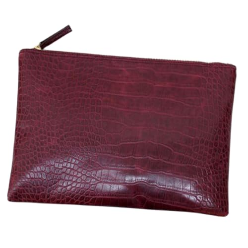 PartyKindom Damen Clutch Tasche mit Alligatorprägung Modische Envelope Bag in Weinrot Kreative Handgelenktasche für Party Shopping und Alltag Langlebiges Material Stilvoll und Vielseitig von PartyKindom