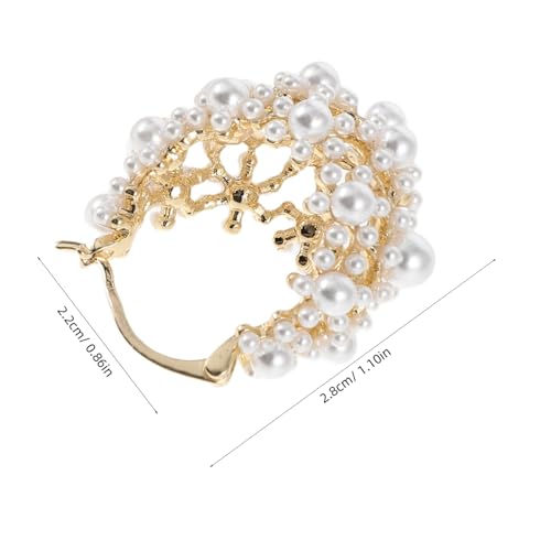 PartyKindom Ohrringe Perlen Zierliche Damen Französisches Tropfenohrringe Statement Trendige Creolen Perlencreolen Ohrhänger Premium Vintage Hakenohrringe Teeparty Zubehör von PartyKindom