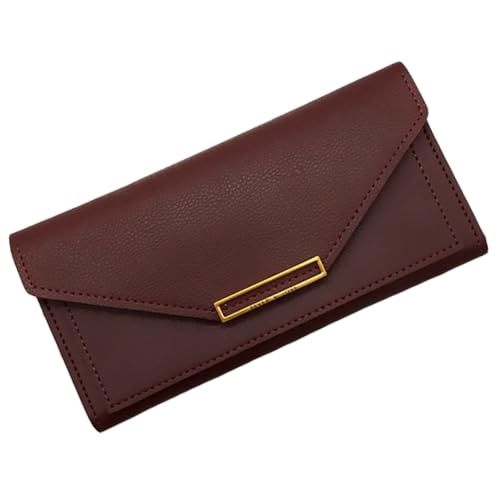 PartyKindom Damen Geldbörse Lang Retro Stil Multifunktional PU Kunstmaterial Geldbeutel mit Großem Fassungsvermögen Viele Kartenfächer und Münzfach Praktische Aufbewahrungstasche für Alltag von PartyKindom