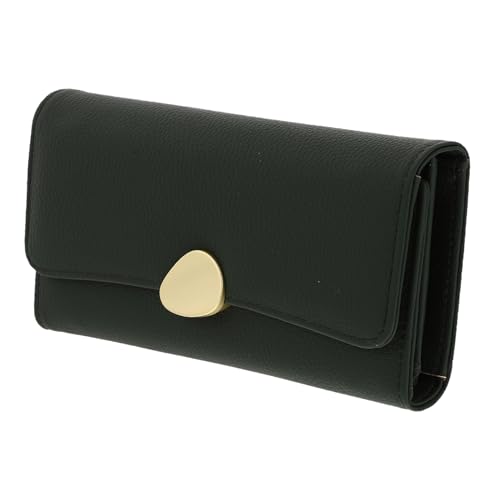 PartyKindom Damen Geldbörse Lang mit Münzfach Praktische Faltbörse aus Grünem Kunstleder Kompakter Kartenhalter und Portemonnaie für Kleingeld und Scheine Vielseitig für Alltag und Business von PartyKindom