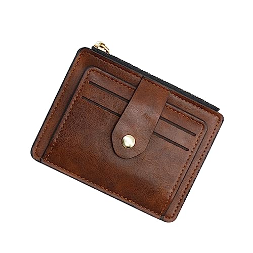 PartyKindom Damen Geldbörse PU Wallet mit Reißverschluss und Schnallenstil Multifunktions Kartenetui für Frauen für Büro und Alltag Braun von PartyKindom