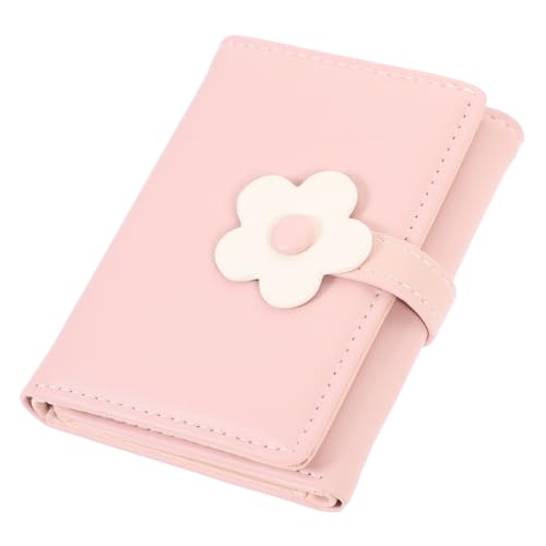PartyKindom Damen Geldbörse im Fold Design PU mit Blumenmuster Kompakte Brieftasche für Frauen Kleine Geldbörse mit Mehreren Kartenfächern für Alltag von PartyKindom