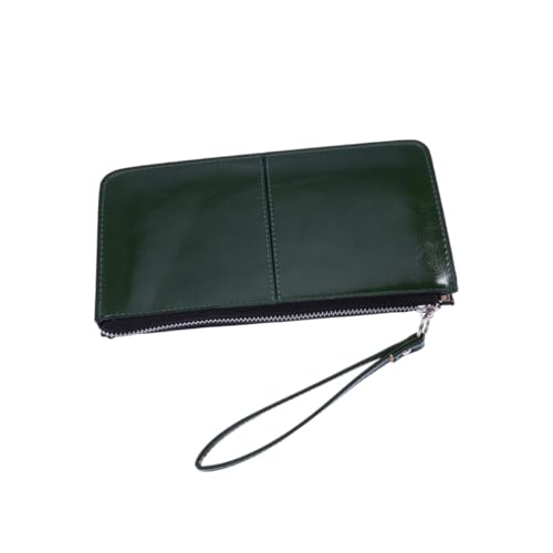 PartyKindom Damen Geldbörse mit Reißverschluss und Schnalle Große Kapazität Clutch Handtasche mit Handyfach Eleganter Brieftasche in Dunkelgrün Vielseitiger Organizer für Alltag und Arbeit von PartyKindom