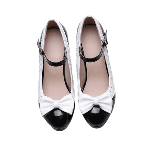PartyKindom Damen High Heel Schuhe mit Schleifen Detail Dünn und Leicht Rutschfestes Material Modisch für Frühling und Herbst Geeignet für Alltag und Büro Schwarz von PartyKindom