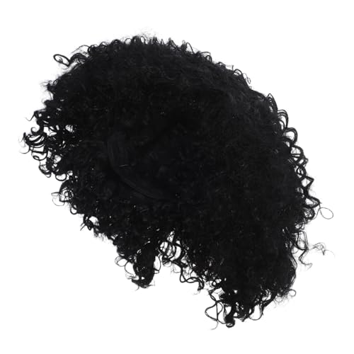 PartyKindom Damen Kurze Schwarze Lockige Perücke Afro Curly Wig Hochtemperaturfaser Leicht Atmungsaktiv Für Karneval Cosplay Party Kostüm von PartyKindom
