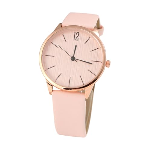 PartyKindom Damen Lederarmbanduhr Quarzuhr Analog Elegant Verstellbar Modisch Freizeit Uhr für Frauen Rosa von PartyKindom