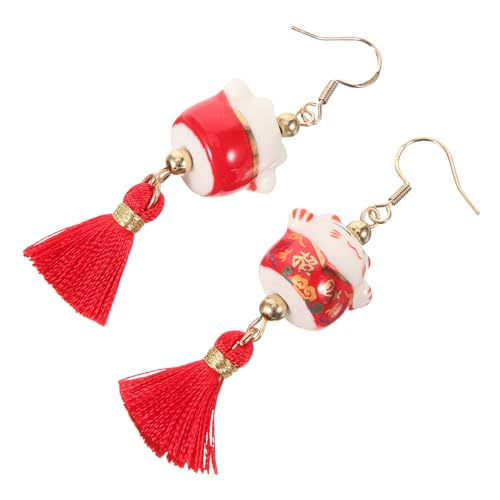 PartyKindom Damen Ohrhänger Glückskatze aus Keramik Modisch Leichter Schmuck mit Kreativem Design als Geburtstagsgeschenk für Frauen und Mädchen Vielseitig Kombinierbar und Langlebig von PartyKindom