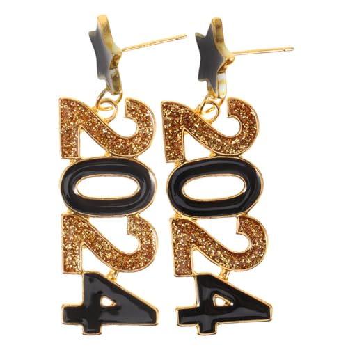 PartyKindom Damen Ohrhänger für Neujahr Party Digitale Ohrstecker mit Langlebigem Material Auffälliges Design für Festlichkeiten und Geschenkideen für Frauen von PartyKindom