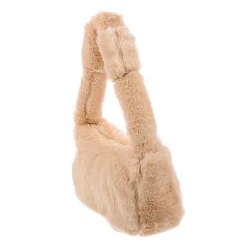 PartyKindom Damen Umhängetasche Aus Plüsch Modische Schultertasche Für Frauen Praktische Handtasche in Braun Für Handy Geldbörse Und Schlüssel Leicht Und Vielseitig Verwendbar von PartyKindom