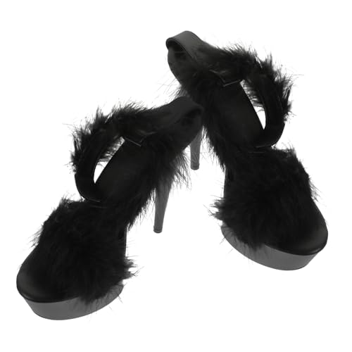 PartyKindom Damen Sandalen mit Hohem Absatz Rutschfeste Sohle Modische Sommer Schuhe Atmungsaktiv und Strapazierfähig Schwarz von PartyKindom