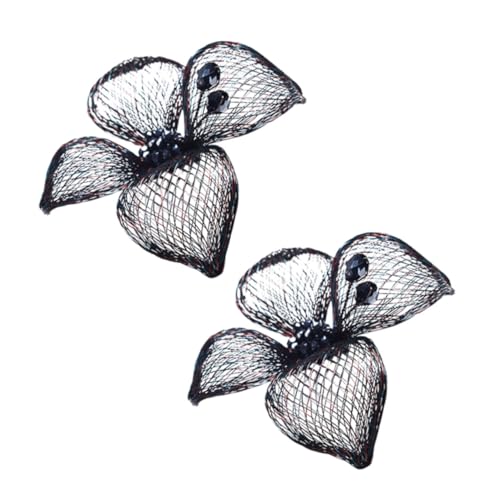 PartyKindom Damen Schuhschnallen aus Metall Schmetterlingsförmige Blume Schuhclips für High Heels Langlebig und Robust Passend für Frühling und Herbst Schwarz von PartyKindom