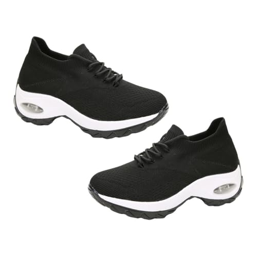 PartyKindom Damen Sneaker mit Atmungsaktivem Leichte Sportschuhe mit Gepolstertem Absatz Vielseitige Freizeitschuhe für Frühling und Herbst Stylisch und Komfortabel von PartyKindom